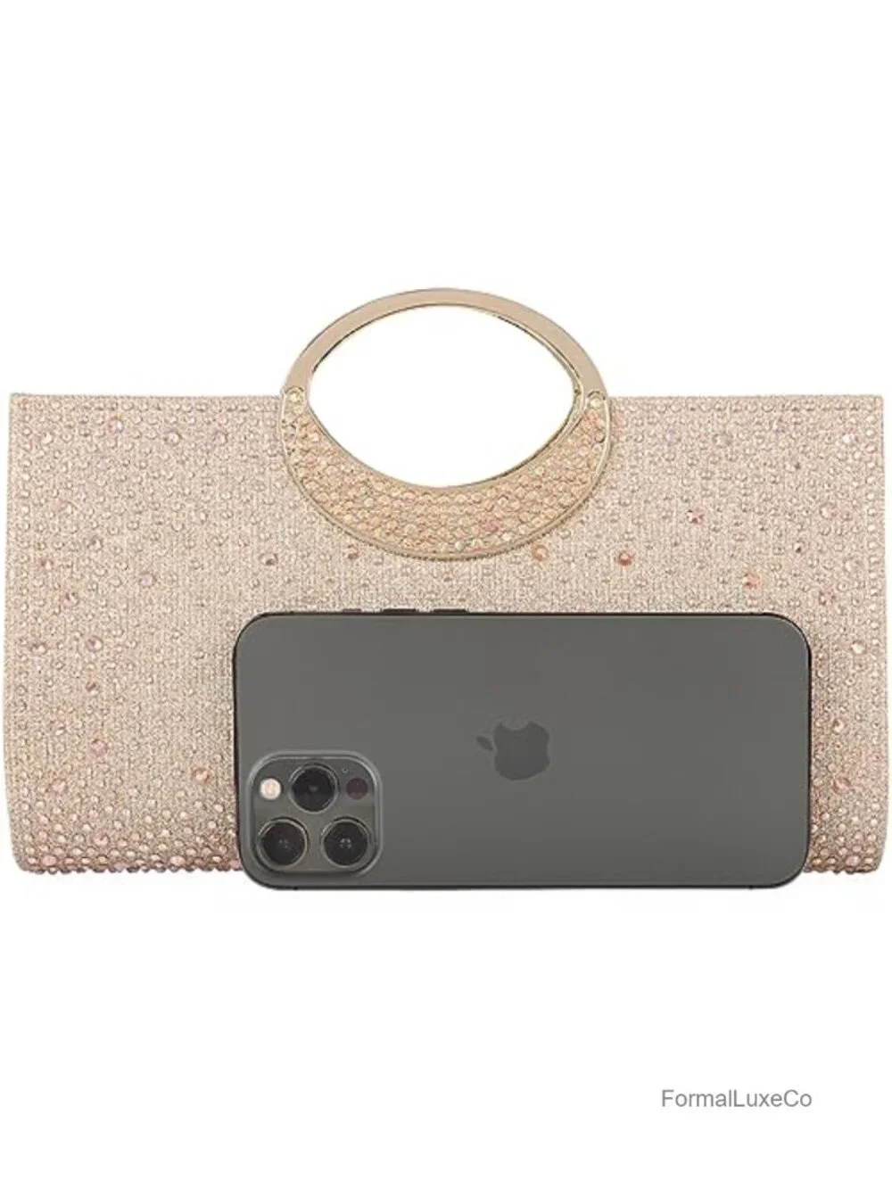 Rhinestone Crystal Handle Clutch Handbag for Wedding Party